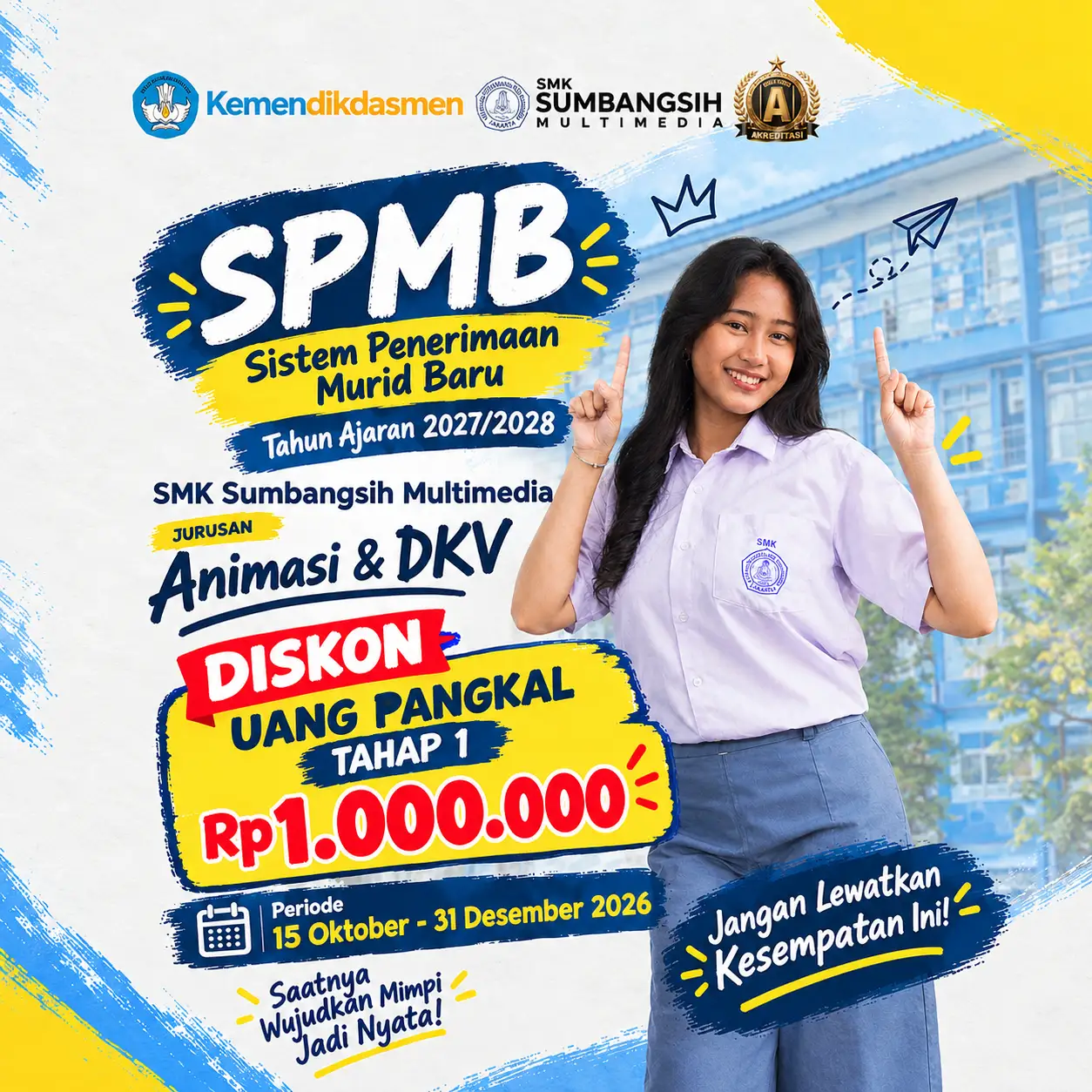 Poster Promosi SPMB SMK Sumbangsih Multimedia2026